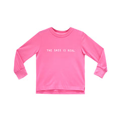 THE SASS IS REAL GIRLS LONG SLEEVE PINK